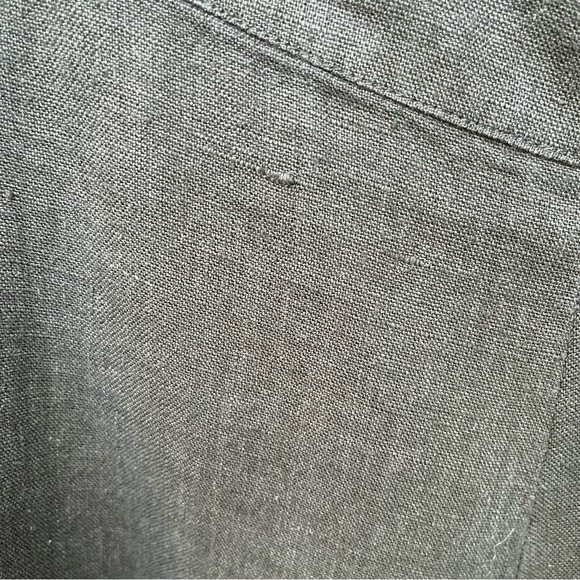 Flax Black 100% Linen Wide Leg Side Button Pants Sz 1X - Picture 12 of 16